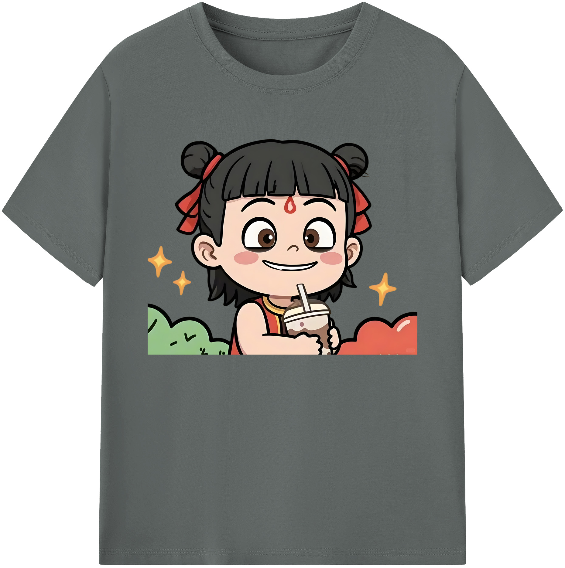 （画像用） Ne Zha 2 ナタ 魔童の大暴れ 綿100％ メンズ半袖Tシャツ｜肌触りやわらか＆通気性